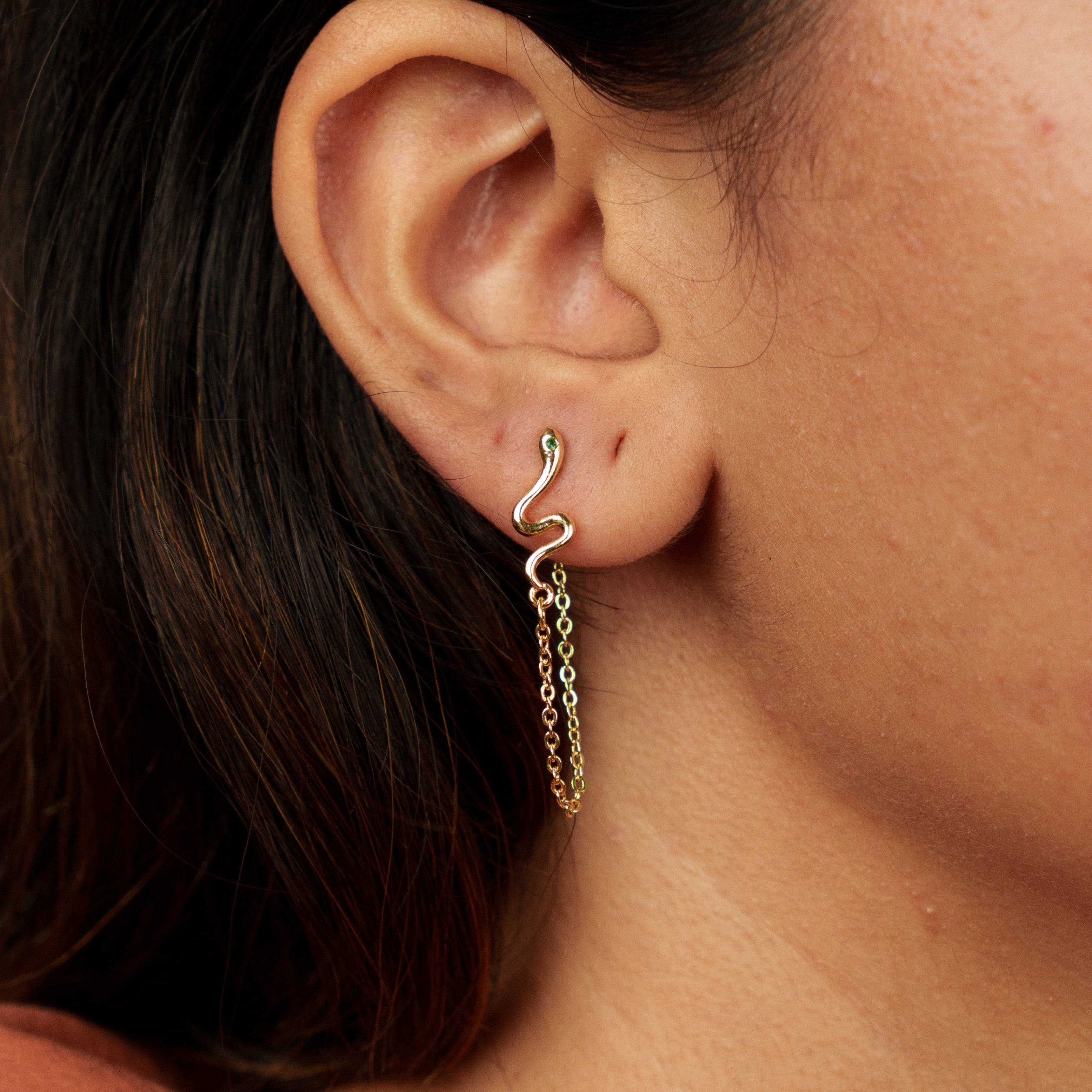 Snake Chain Stud Earring