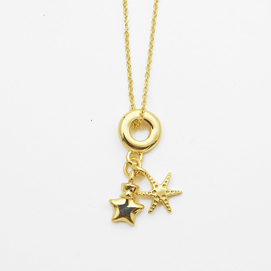 Cosmic Heart & Star Necklace Set