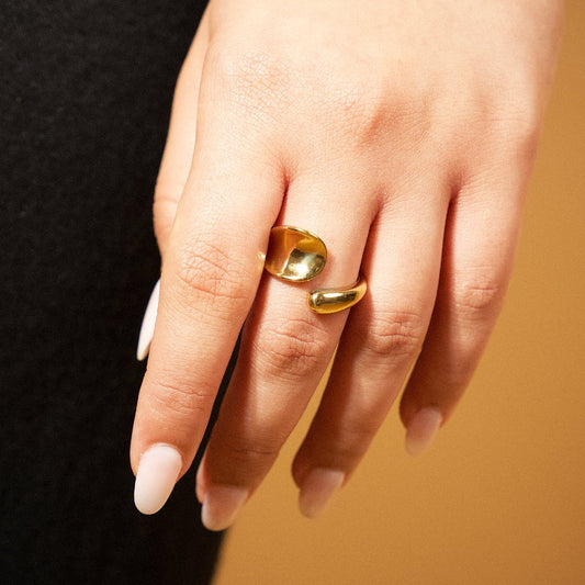 Golden Twisted Wrap Ring