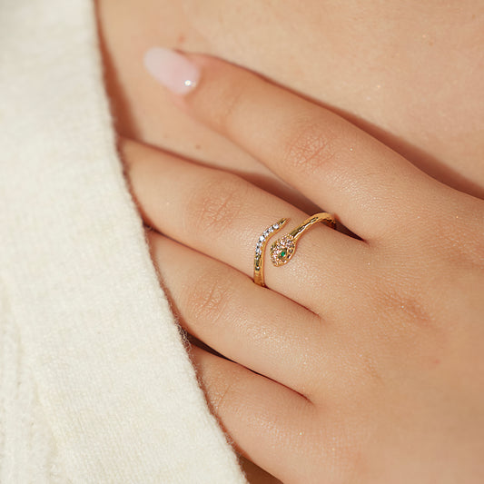 Graceful Snake Wrap Ring