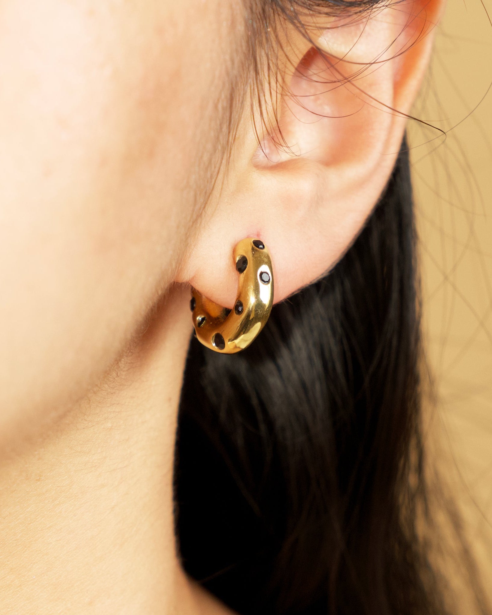 Moonstone Hoop Earrings