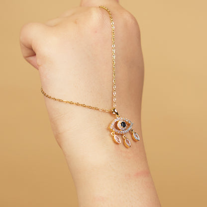 Elegant Evil Eye Dangling Necklace