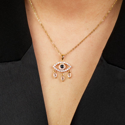 Elegant Evil Eye Dangling Necklace