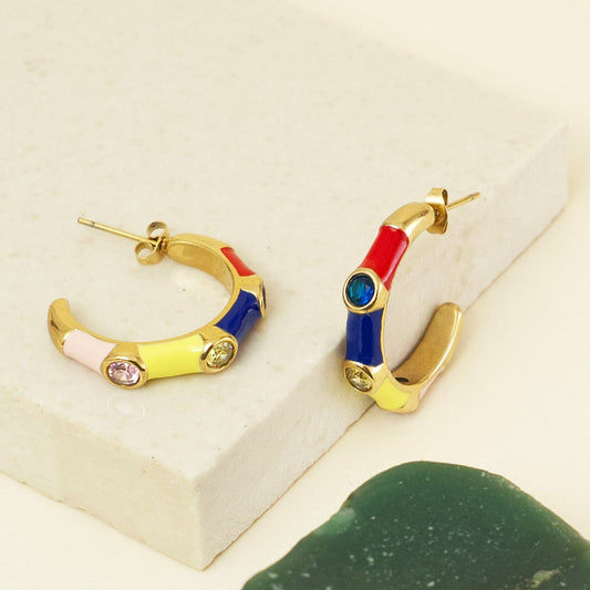 Terra Rainbow Hoop Earrings