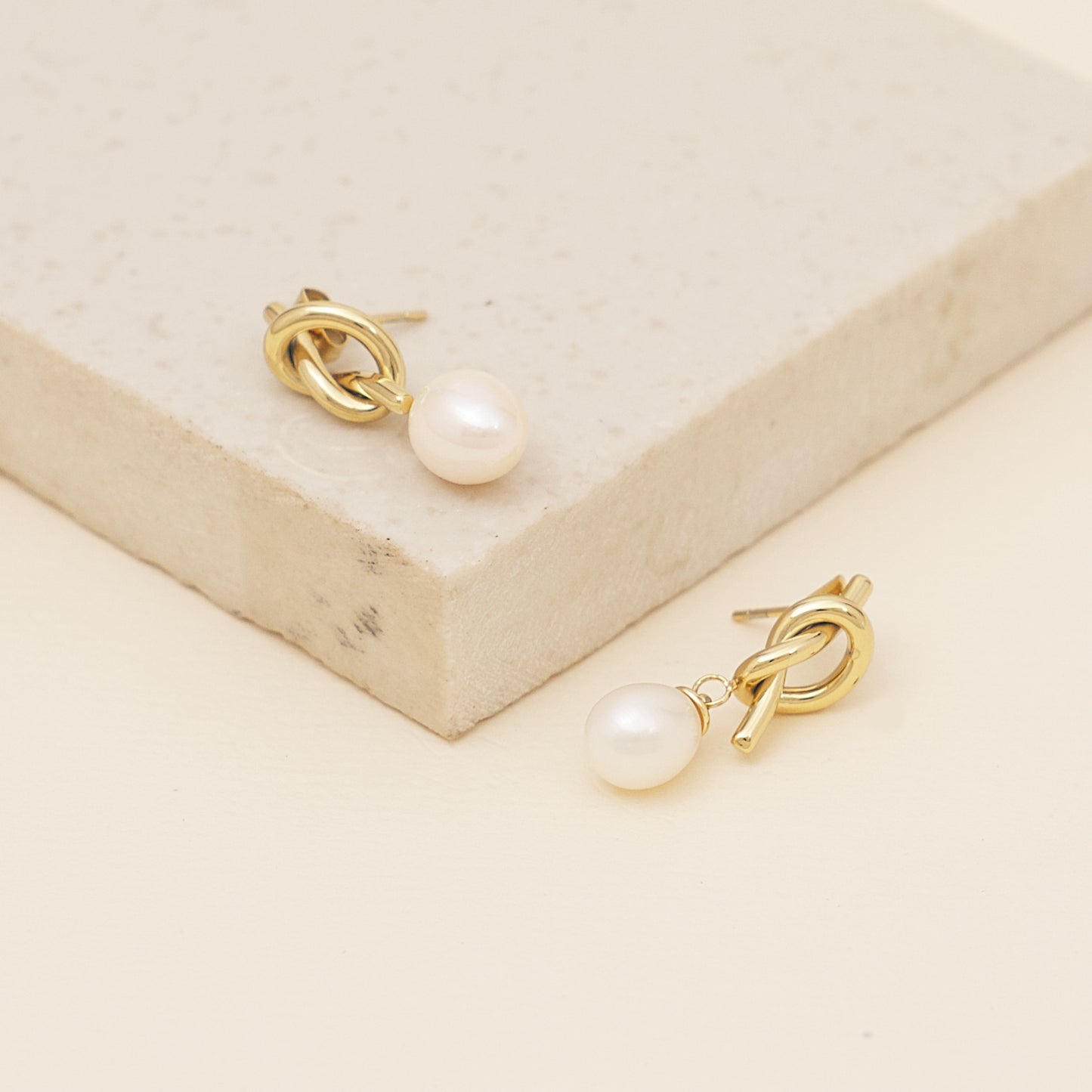 Knotted Pearl Drop Earrings