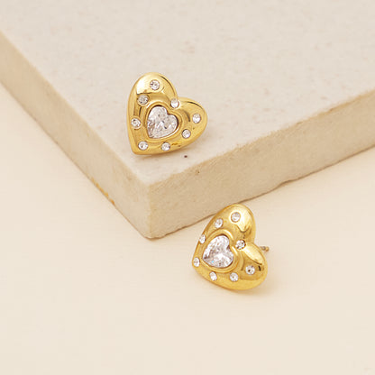 Studded Heart Earrings