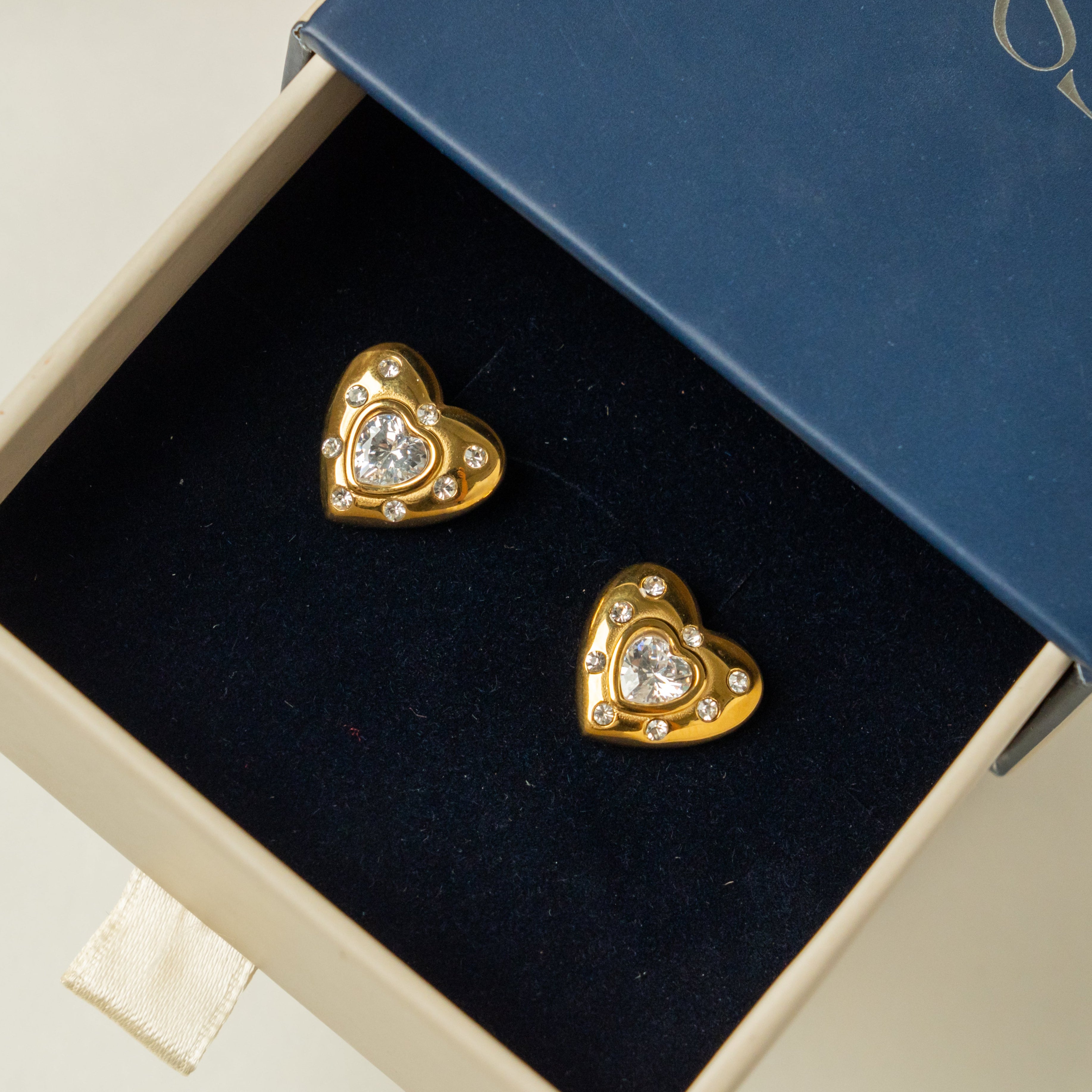 Studded Heart Earrings