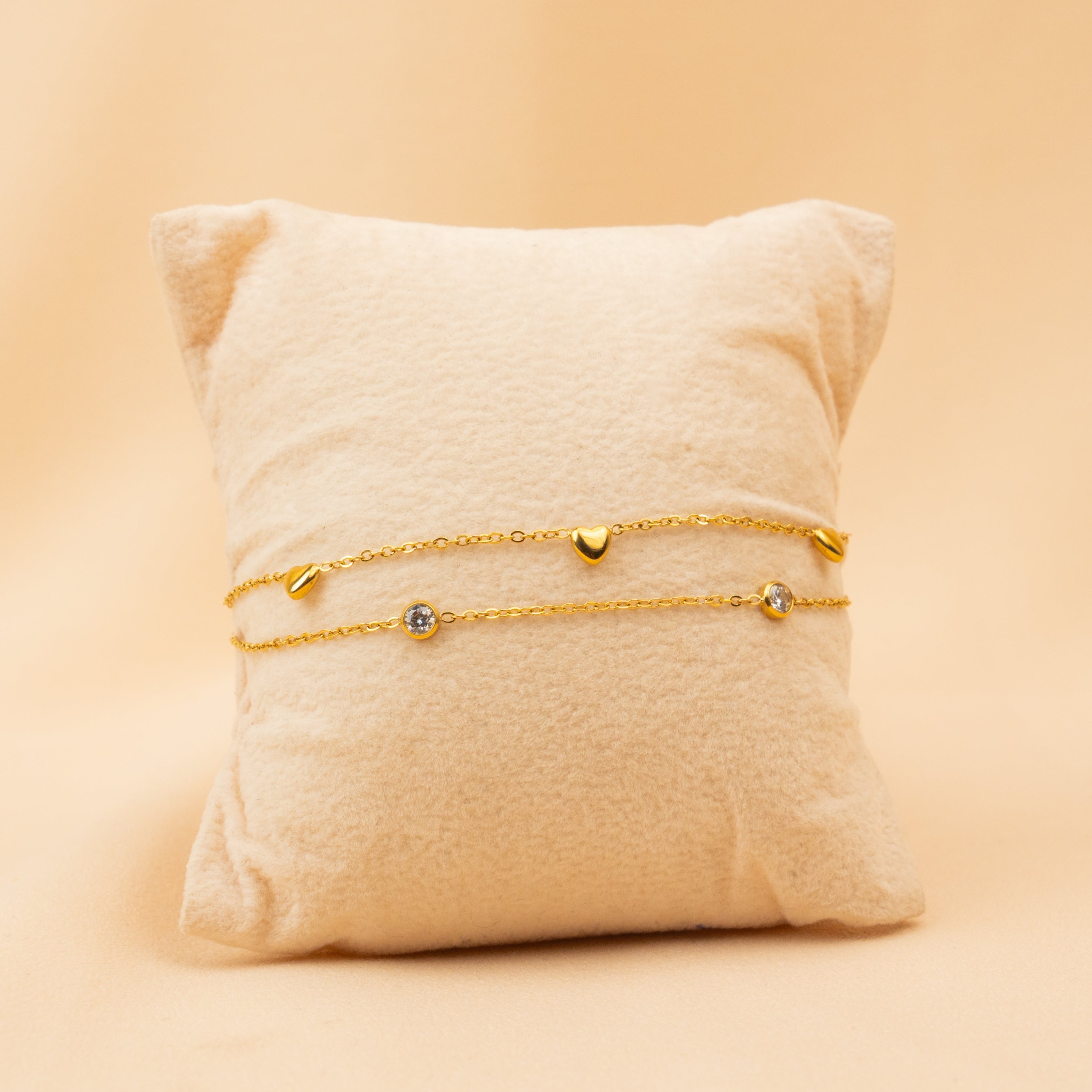 Minimal Heart Layered Bracelet