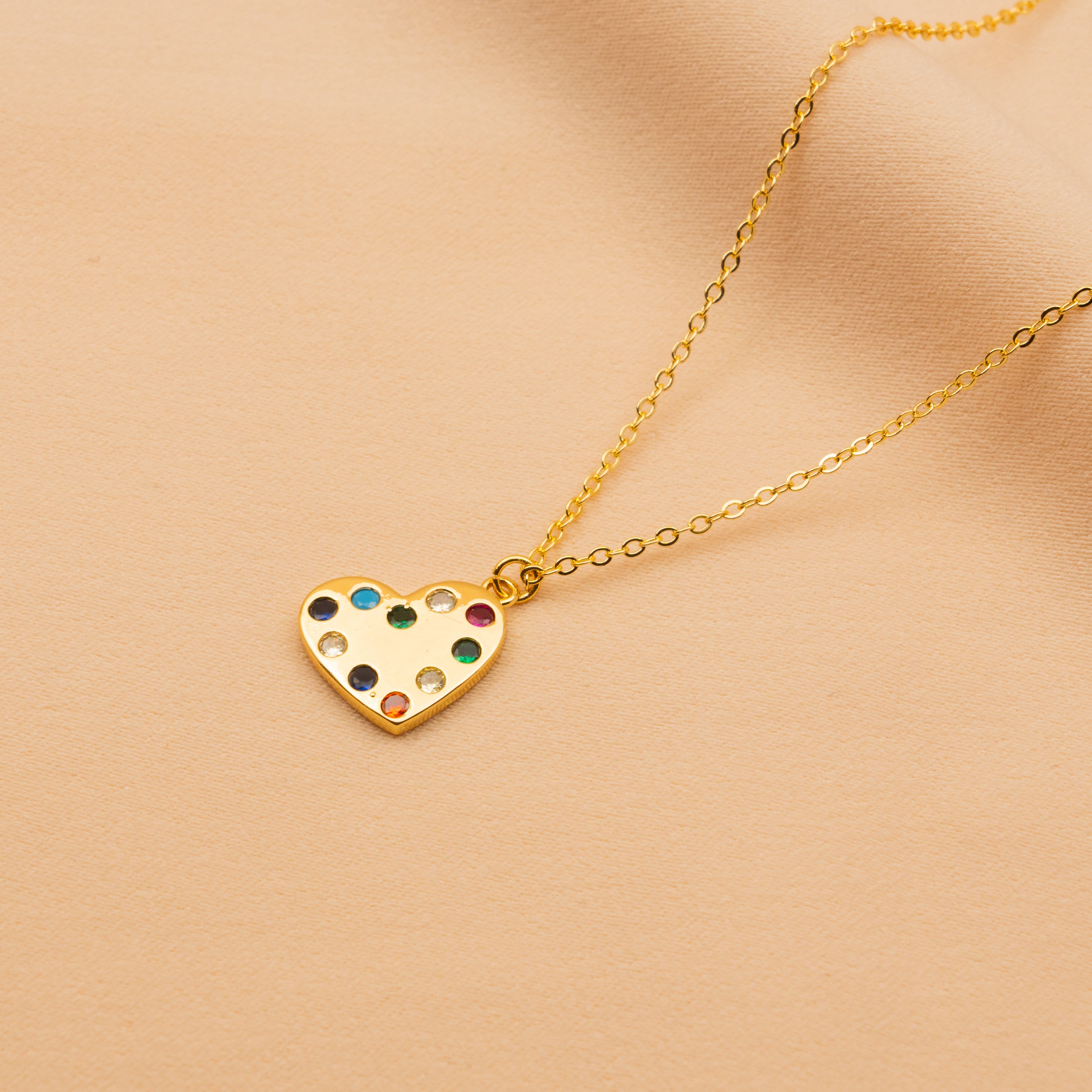 The Multi Stone Heart Necklace