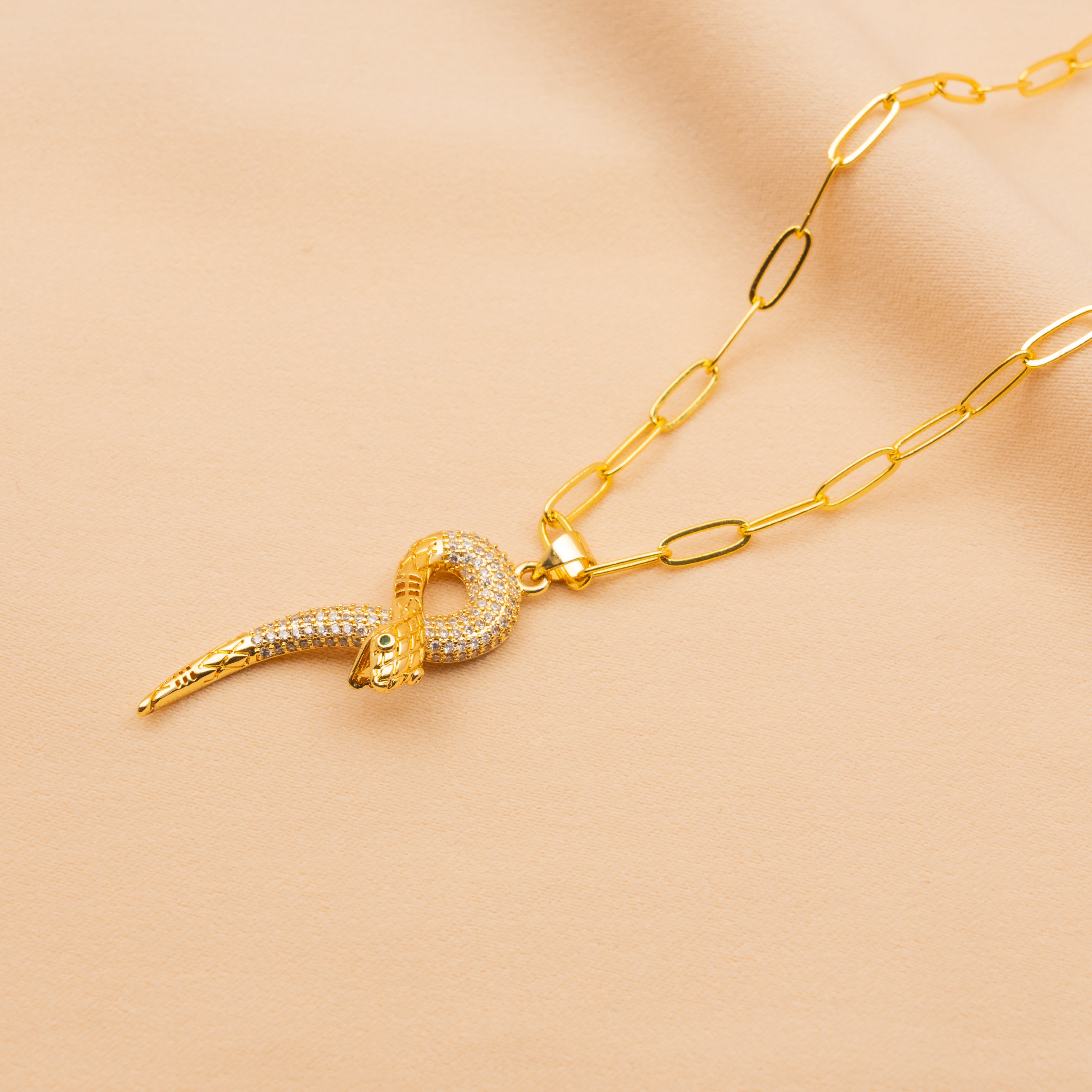 The Studded Snake Link Necklace