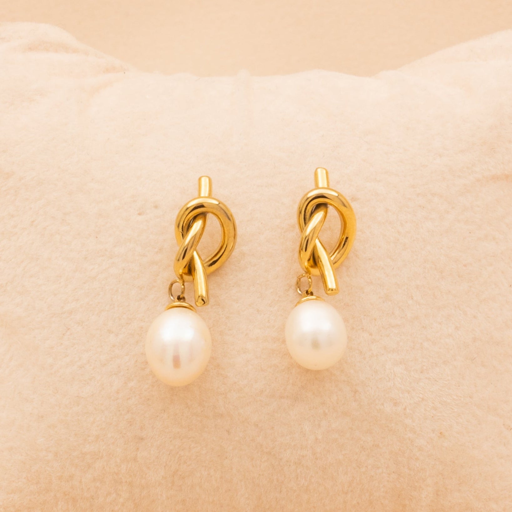 Knotted Pearl Drop Earrings