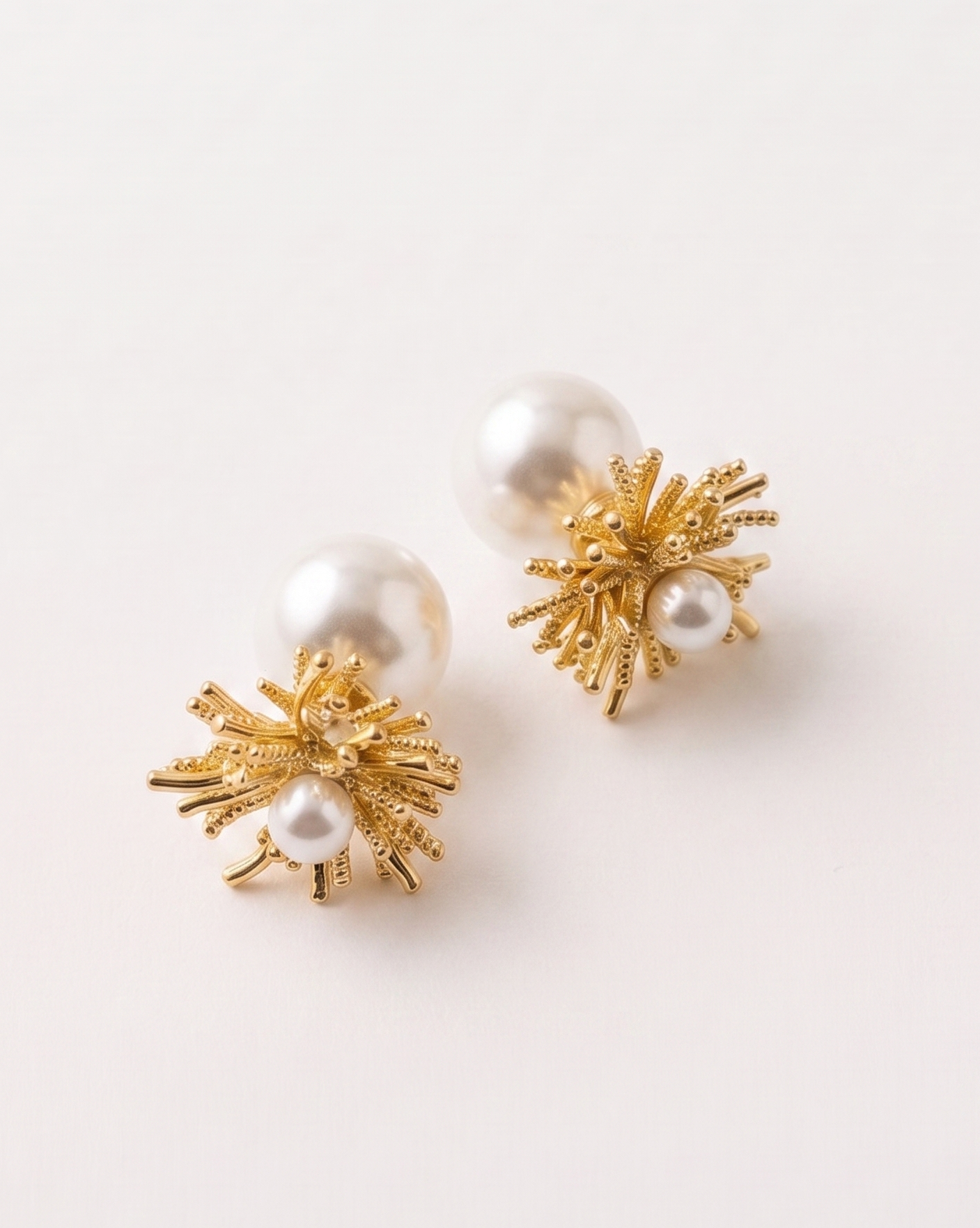 Coral Pearl Studs