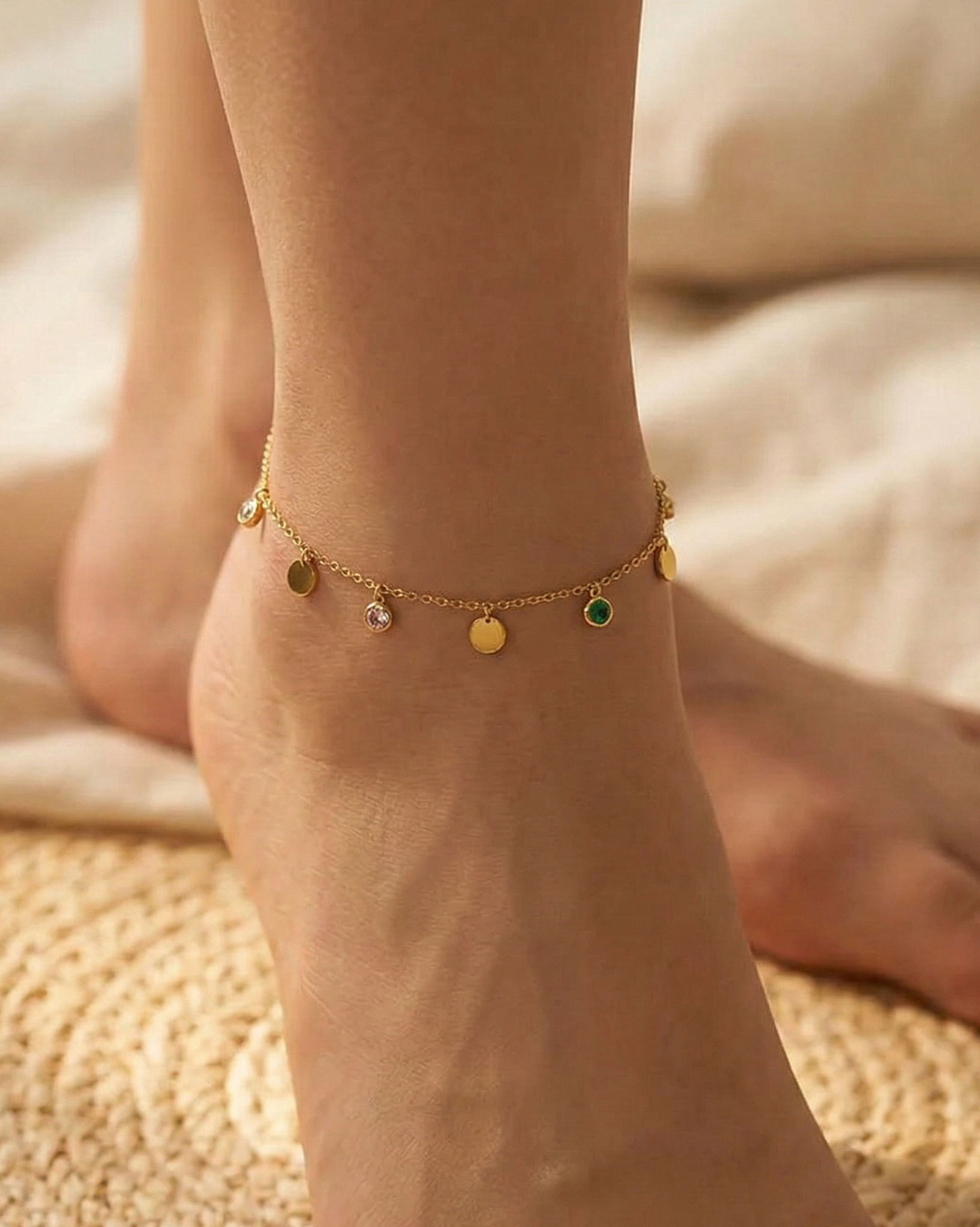 Multi Stone Anklet