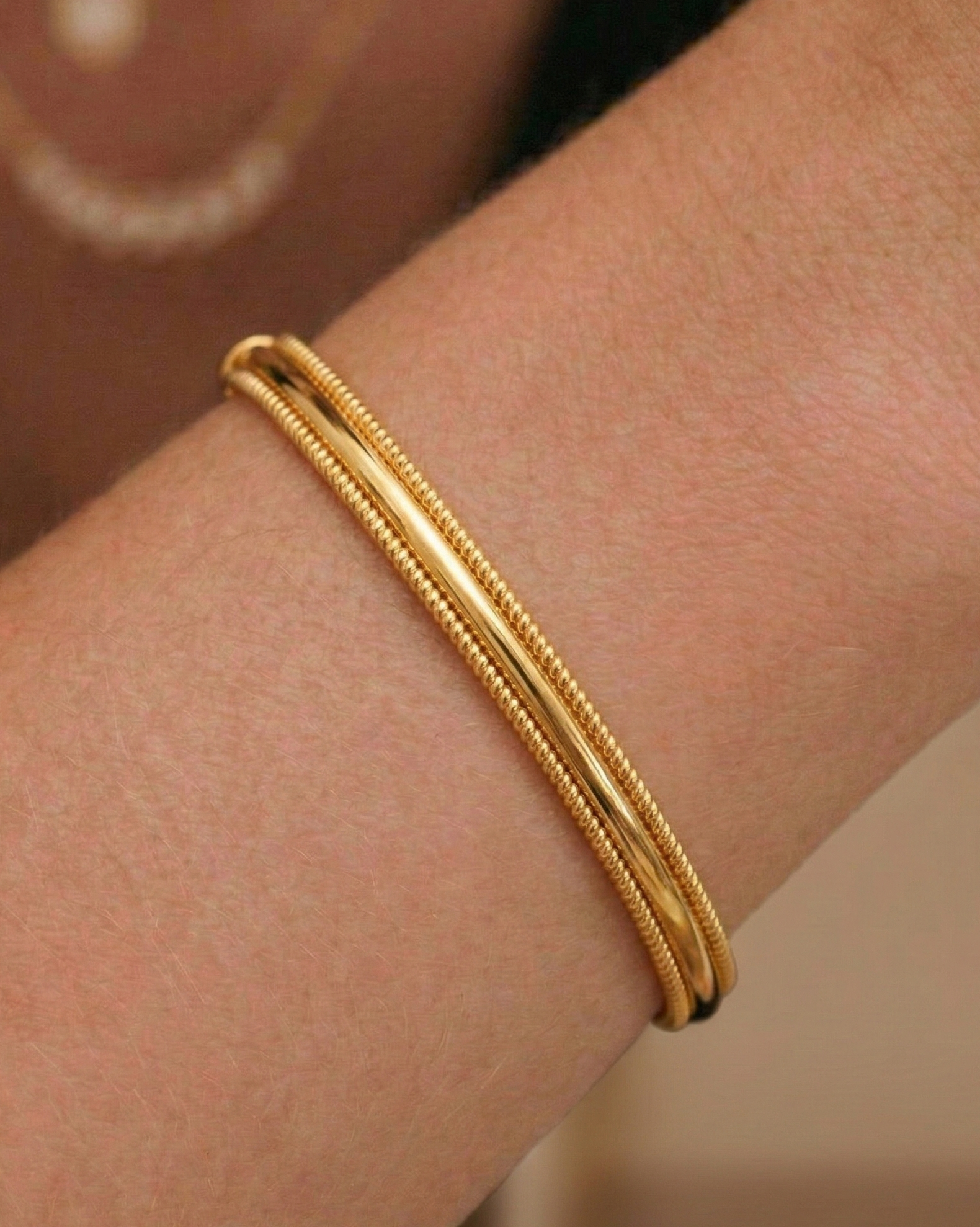 Seraphine Double-Line Cuff Bangle