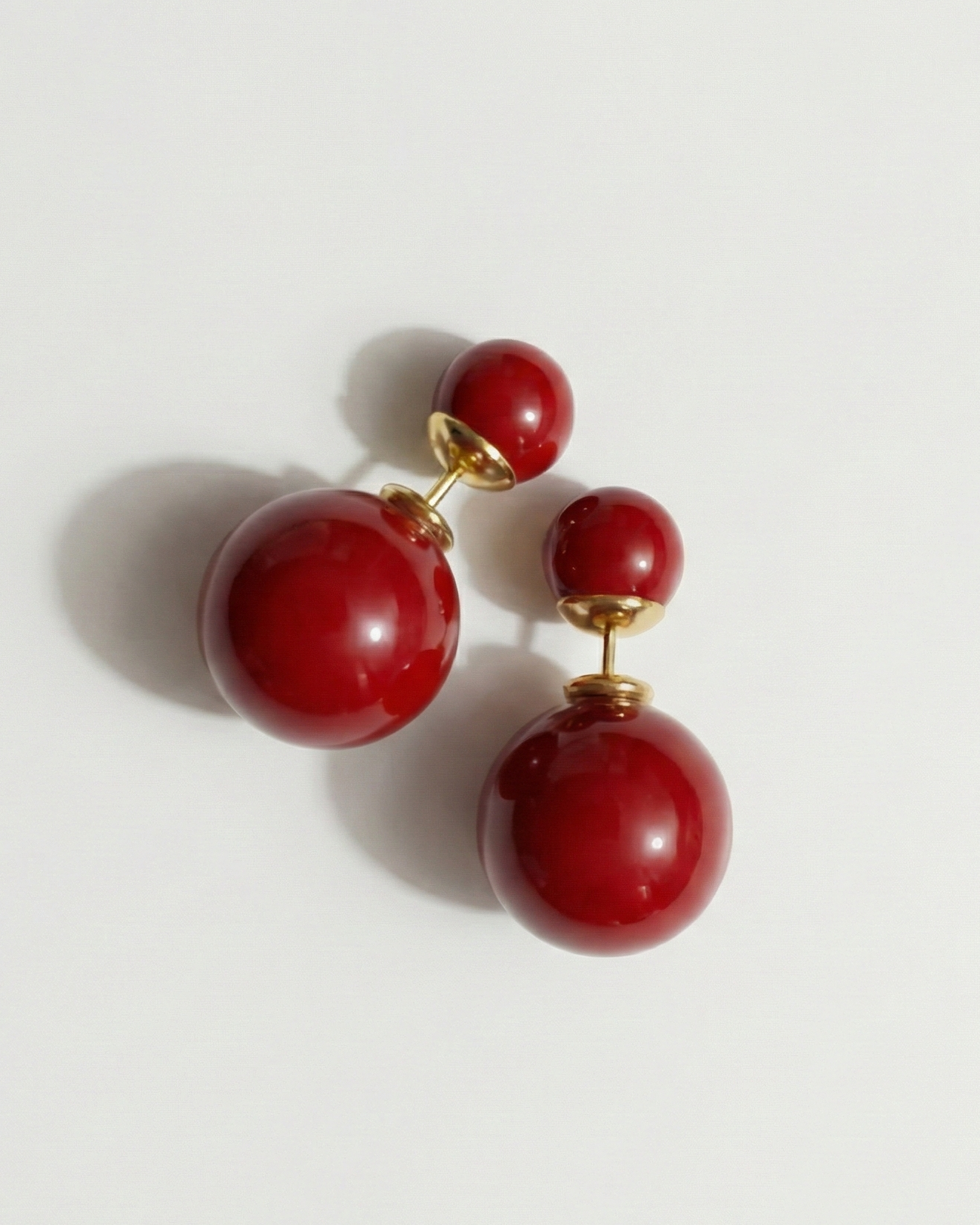 Maroon Two Sided Earrings