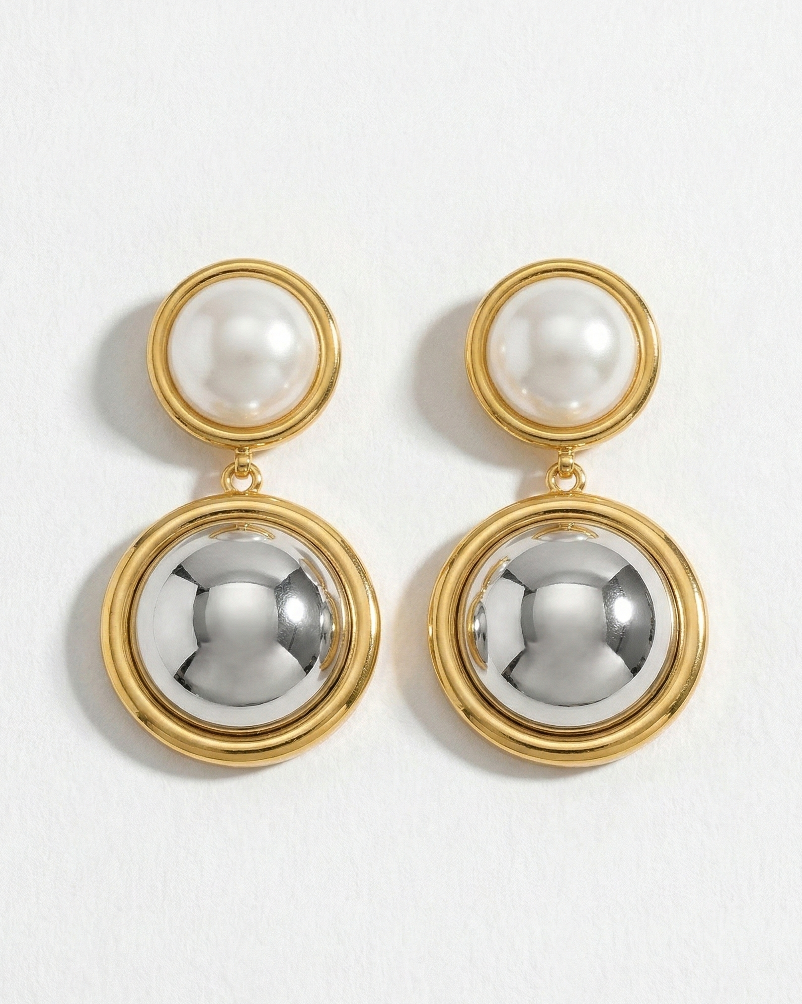 Two Toned Statement Earrings