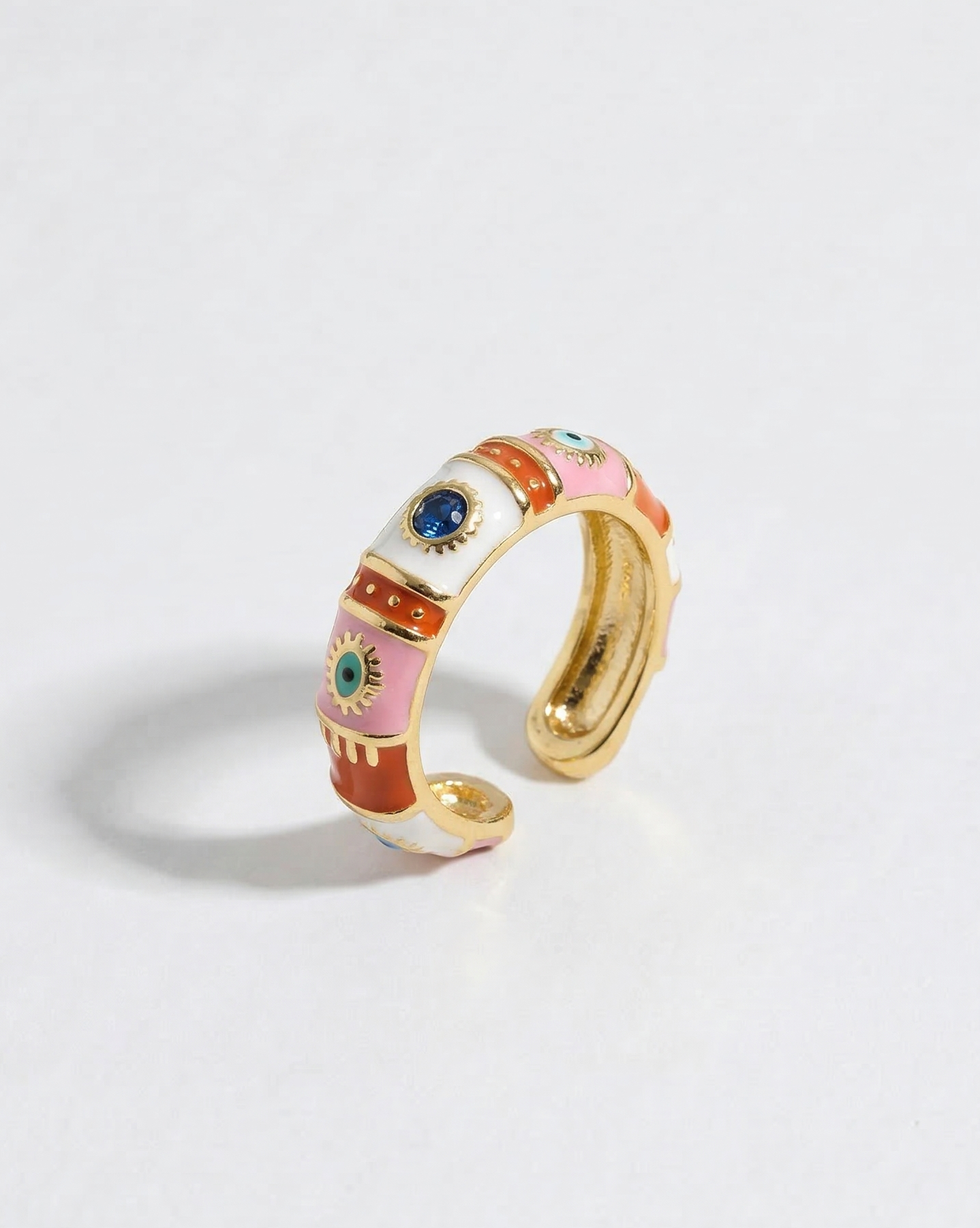 Nazar Enamel Cuff Ring