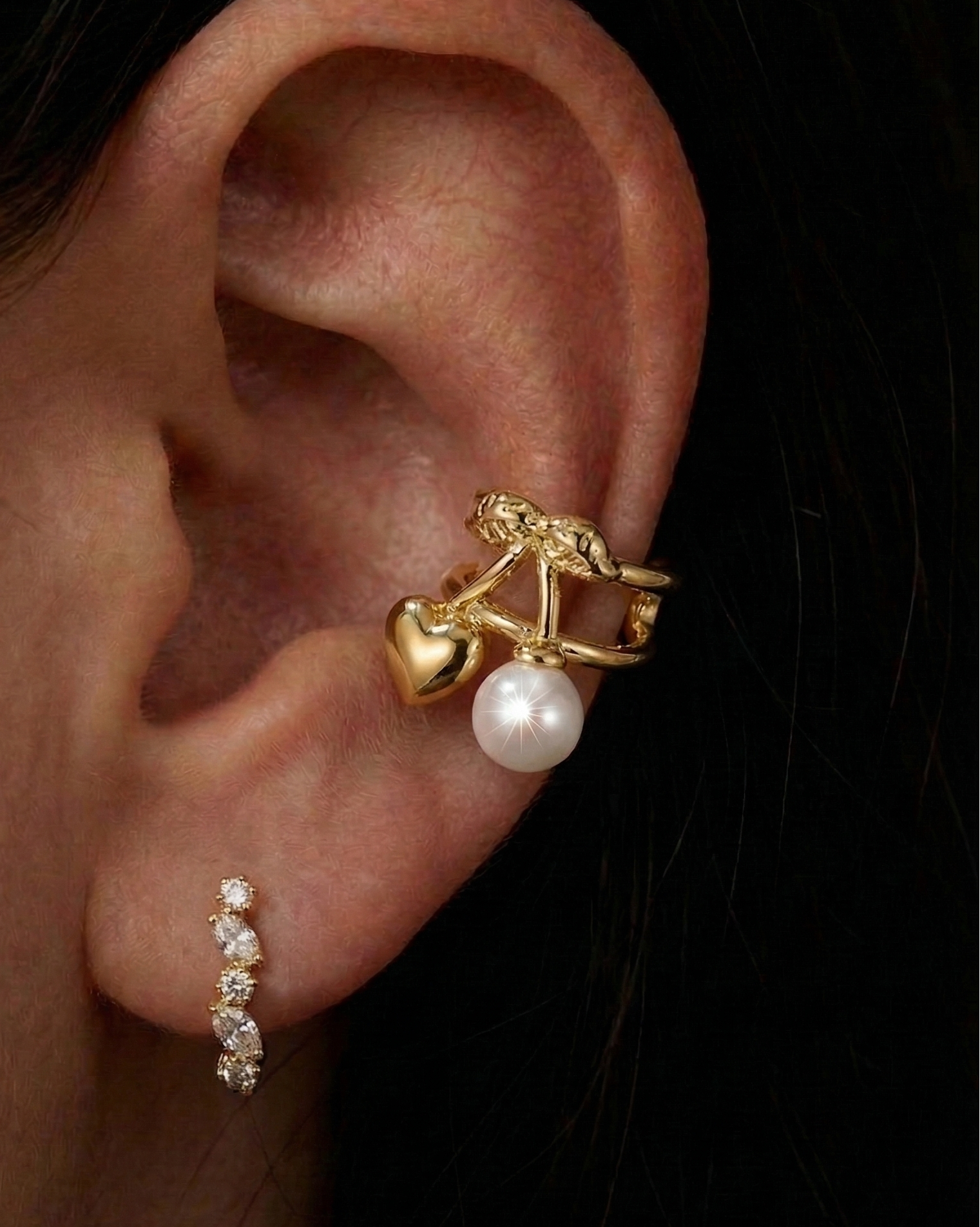 Amour Cherry Ear Cuff
