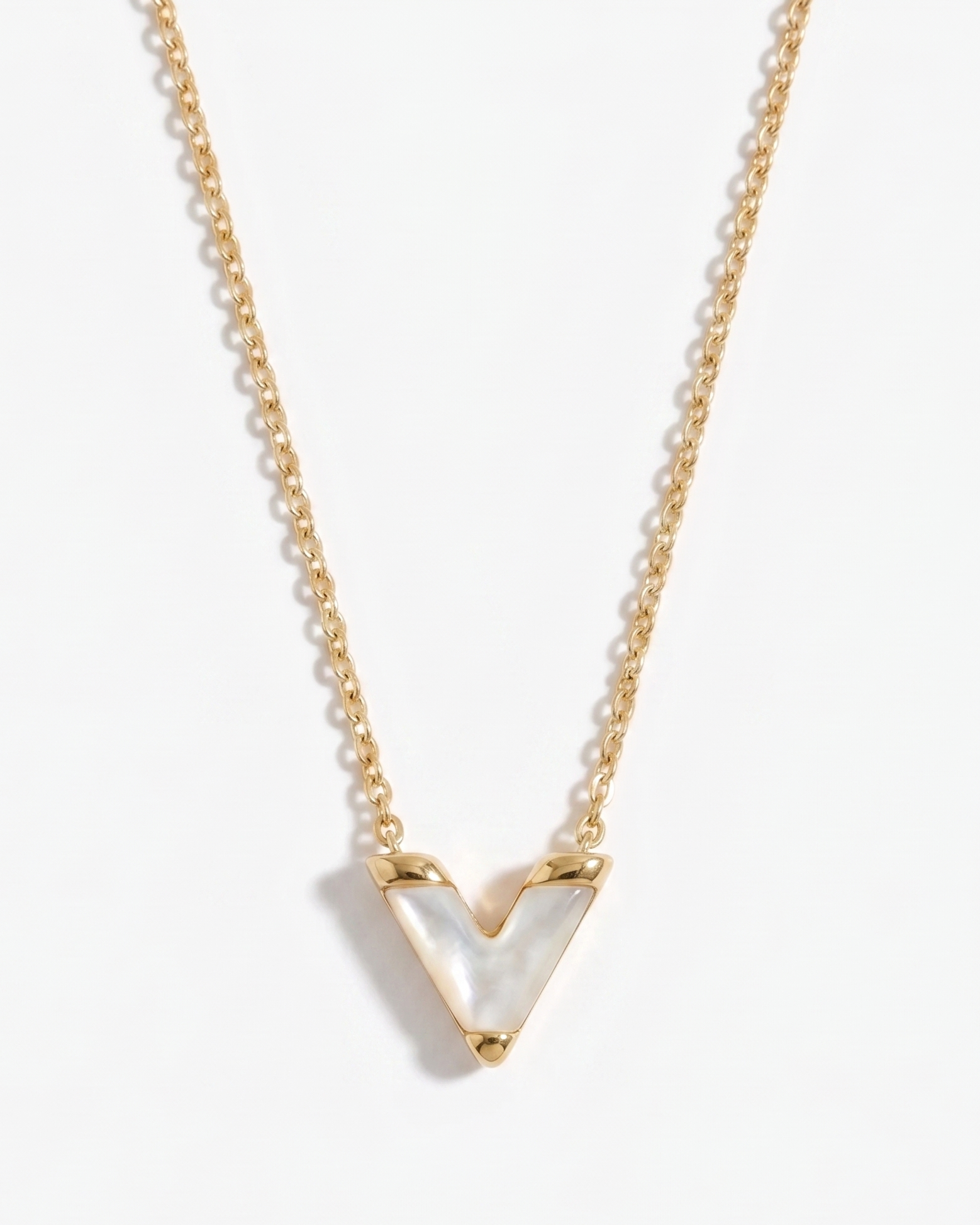 The White V Necklace