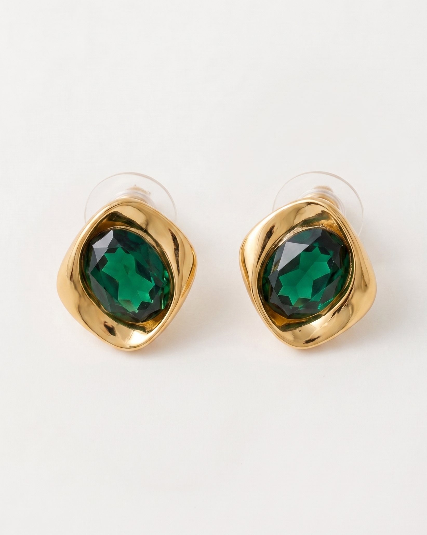 Molten Emerald Studs