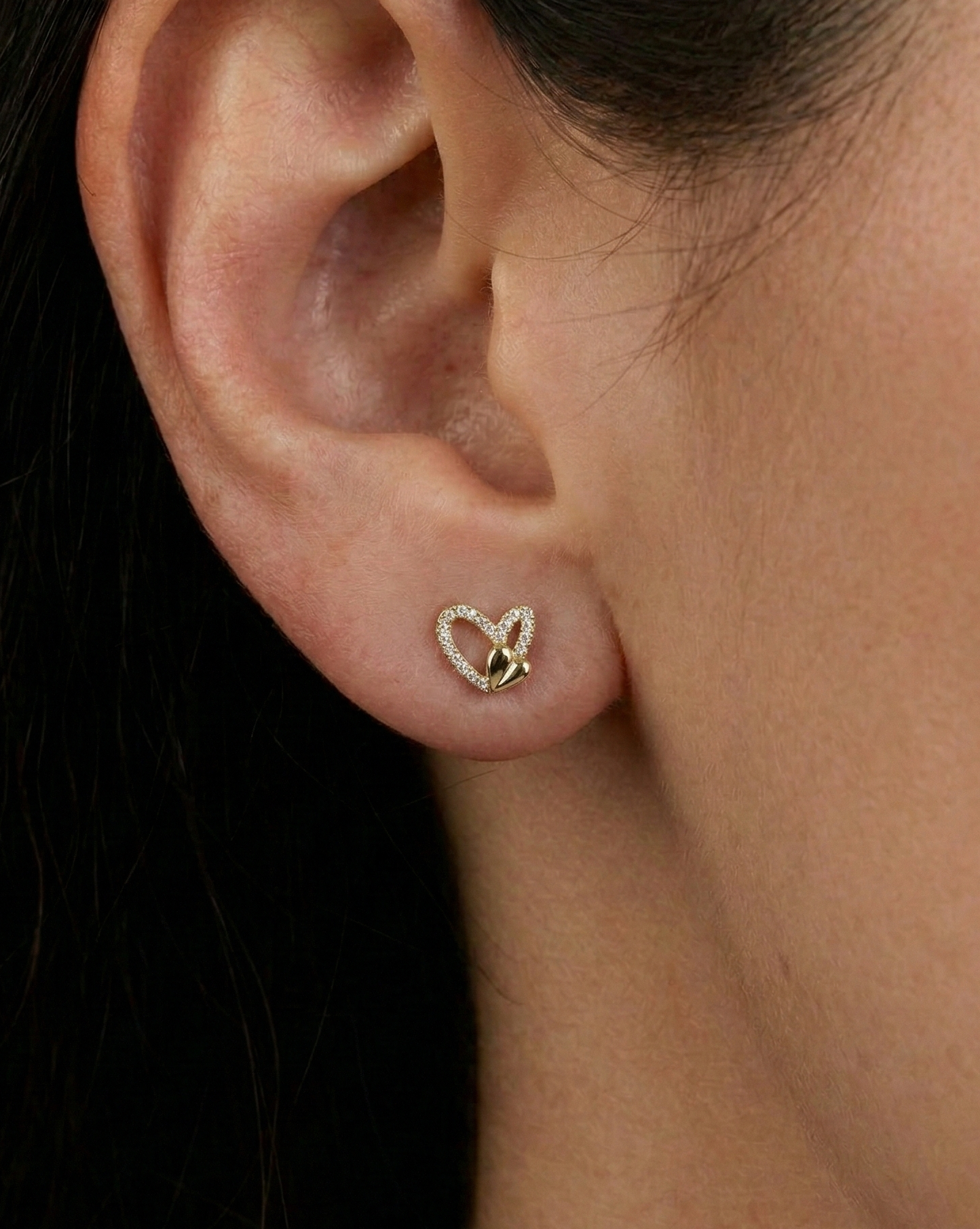 Twin Heart Studs