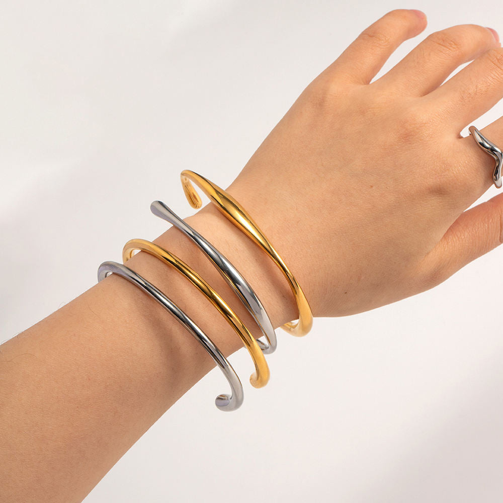 Sleek Plain Curve Bangle | Tilassa | Stackable Bangles For Women