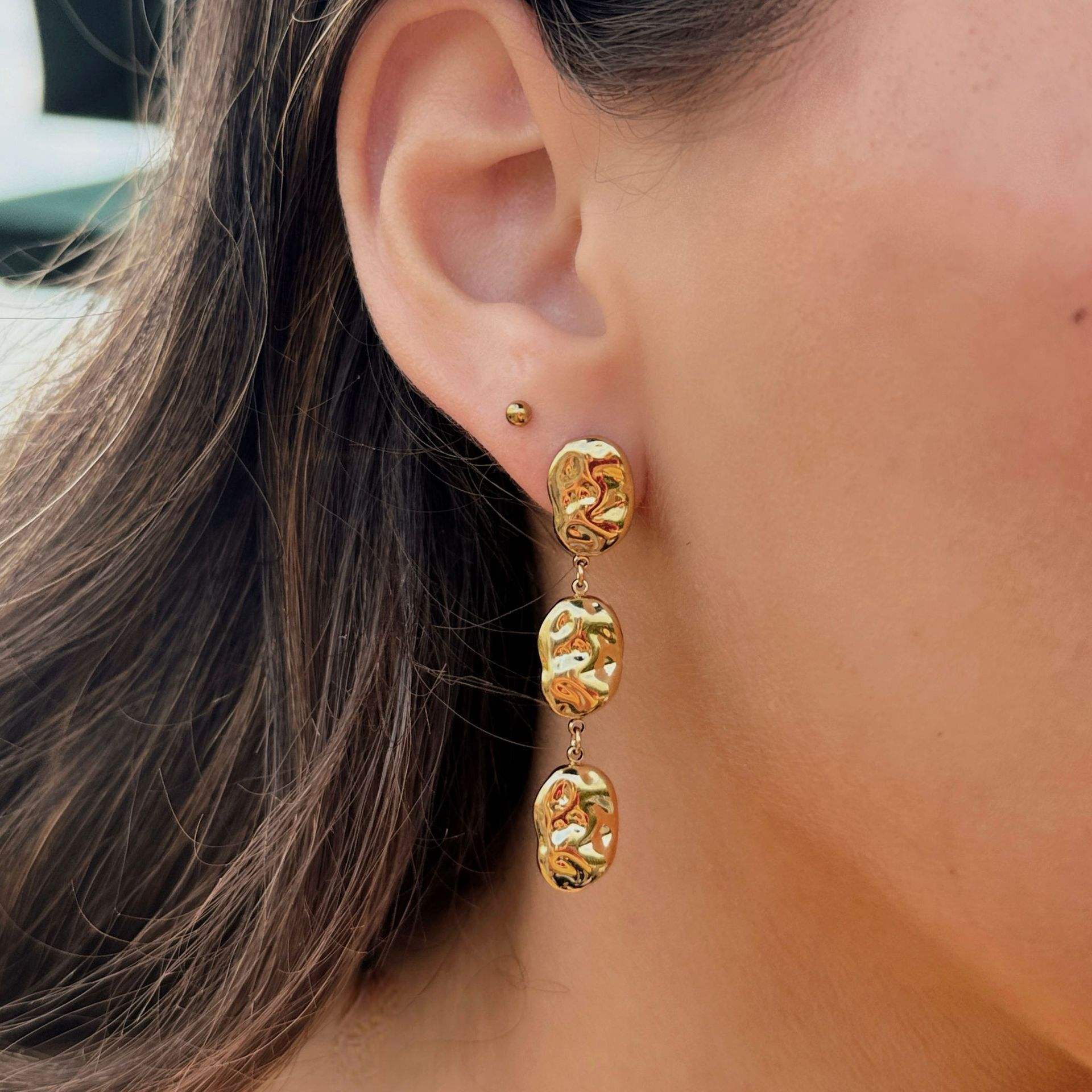 Abstract Foil Dangling Earrings