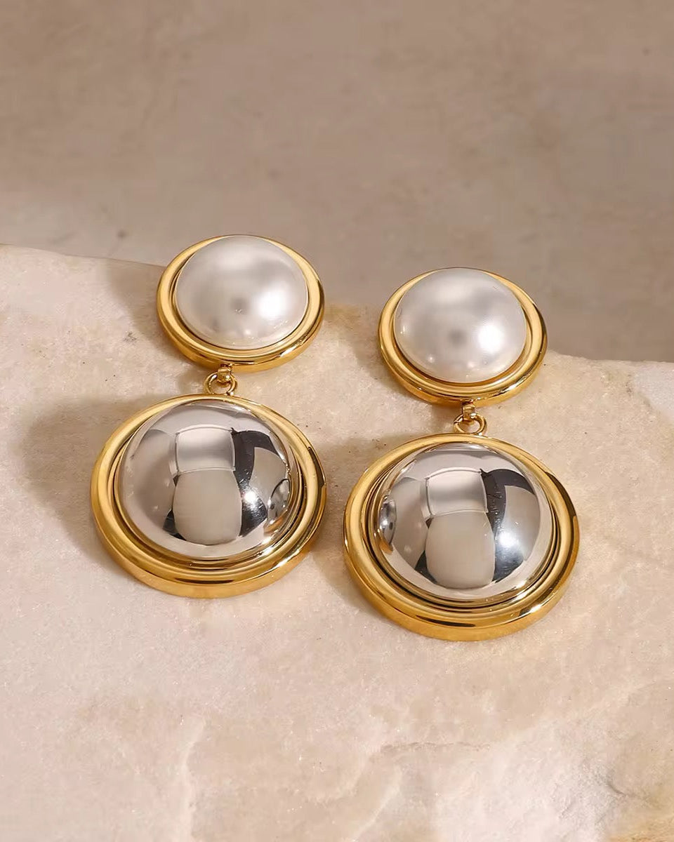 Two Toned Statement Earrings