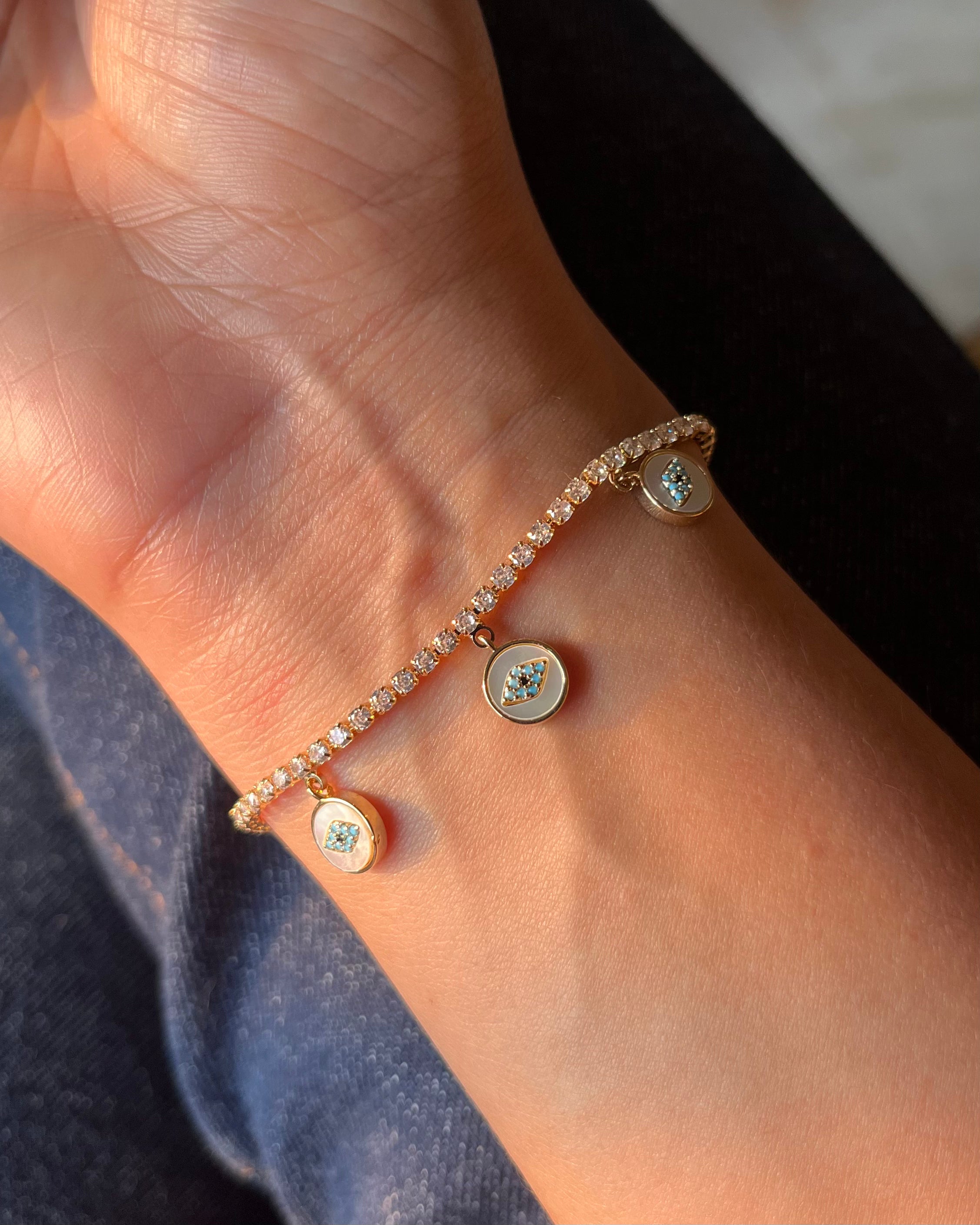 Evil Eye Charm Tennis Bracelet