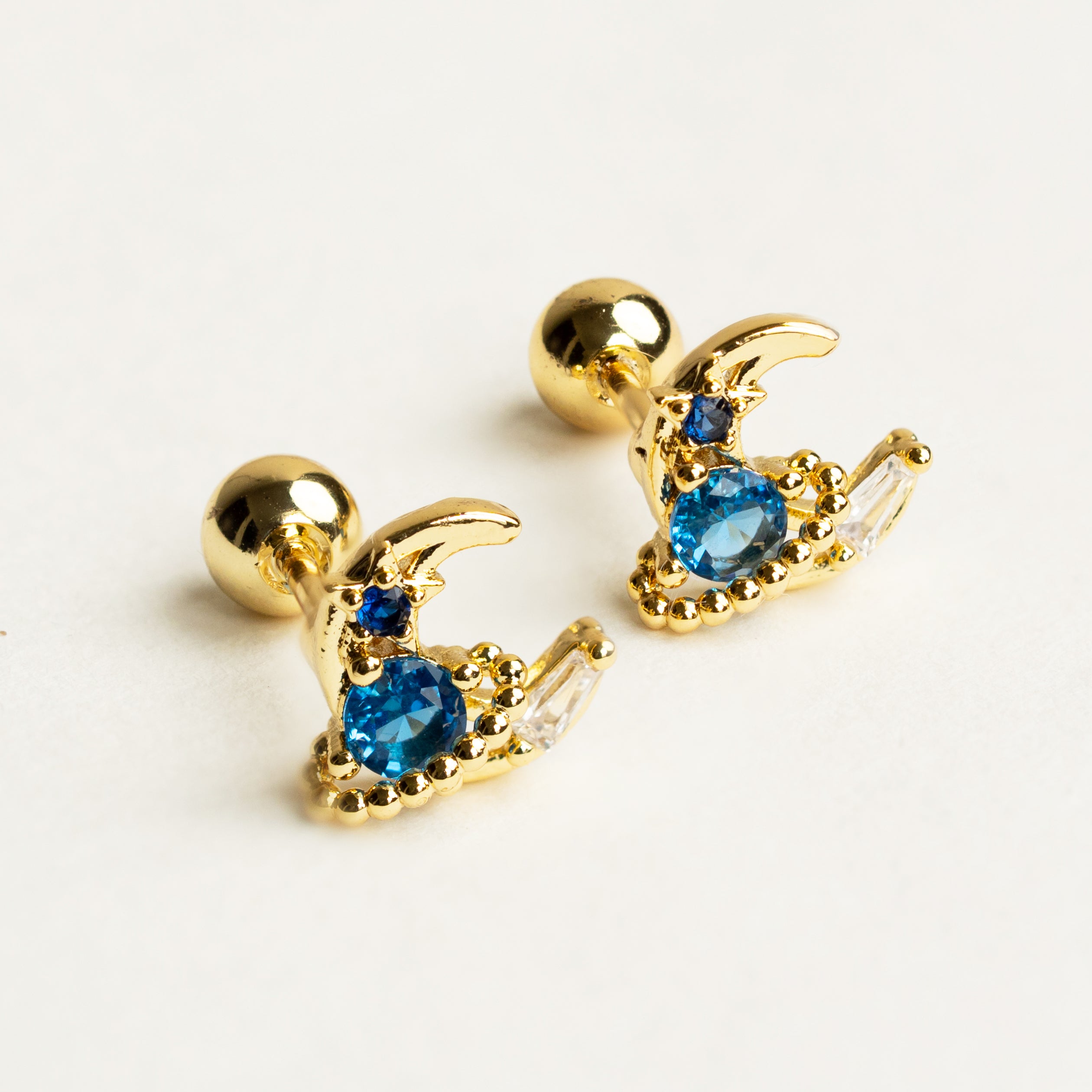 Celeste Blue Moon Stud Earrings