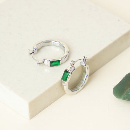 Emerald Envy Loop Hoops