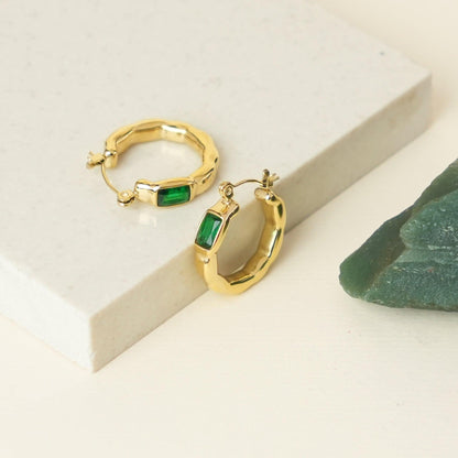 Emerald Envy Loop Hoops