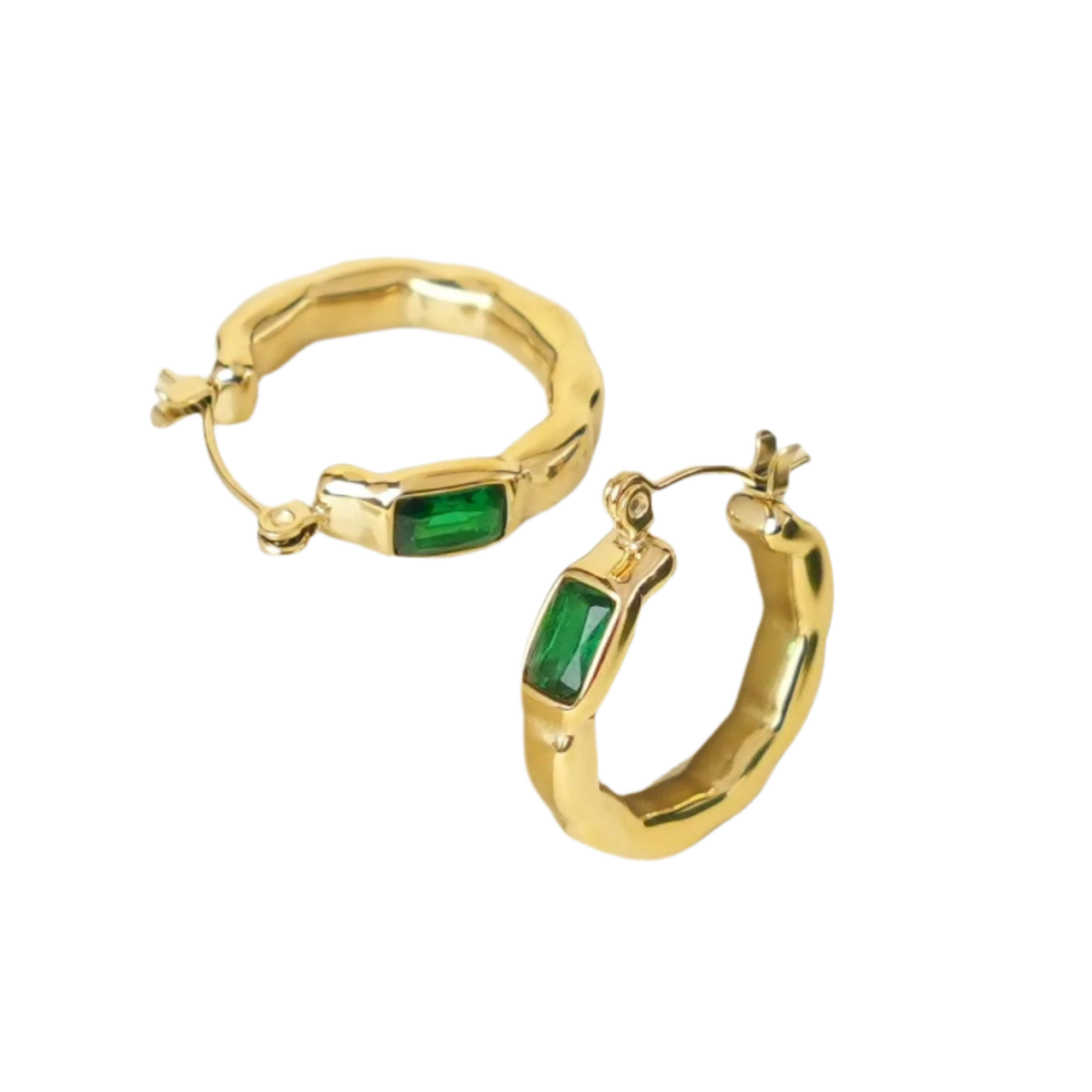 Emerald Envy Loop Hoops